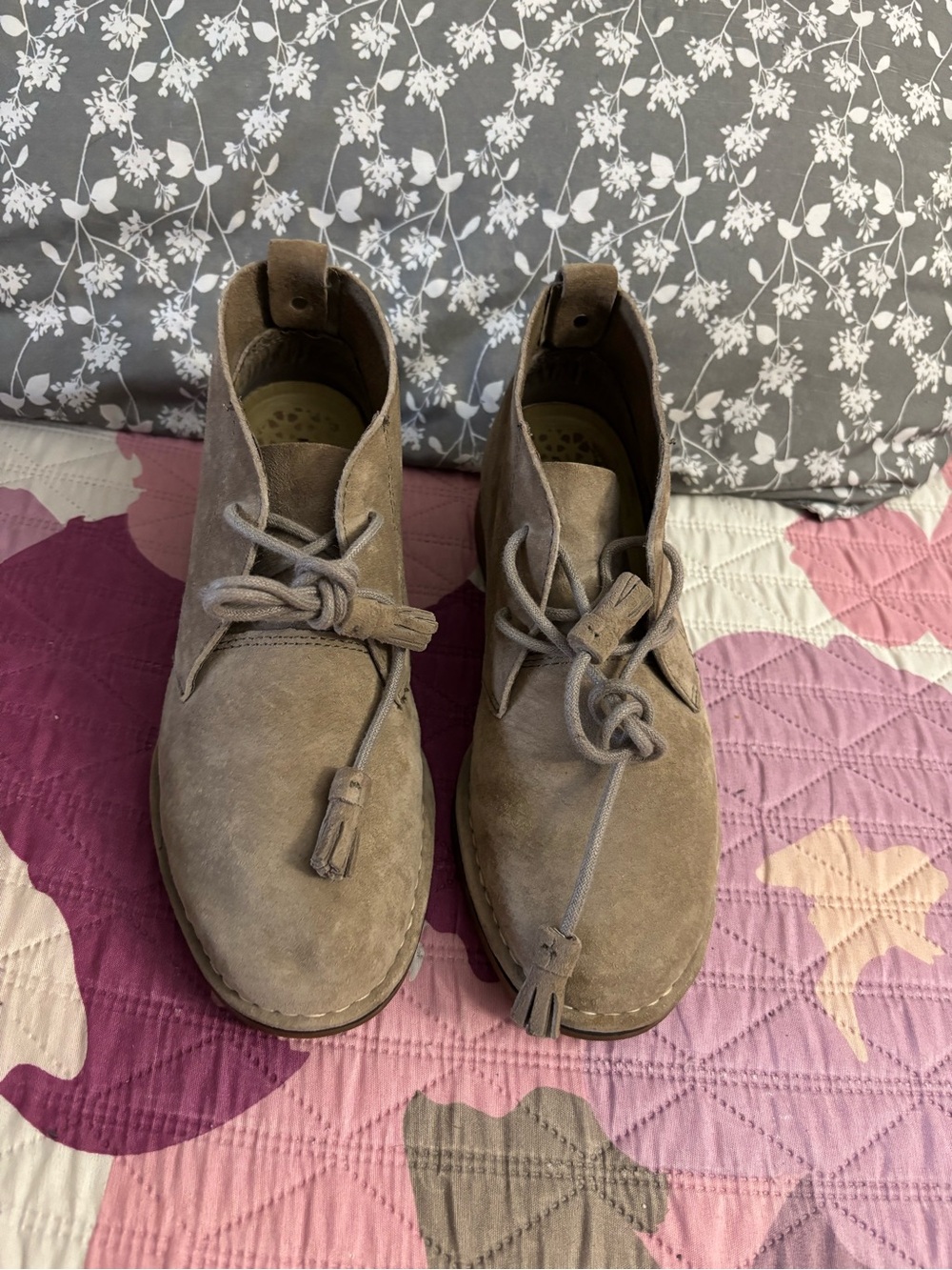 Women’s Taupe Suede Chukka Boots - Casual Lace-Up